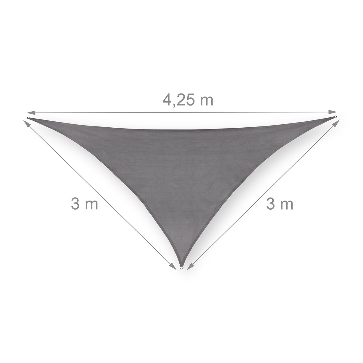 Sun sail polyethylene triangular gray