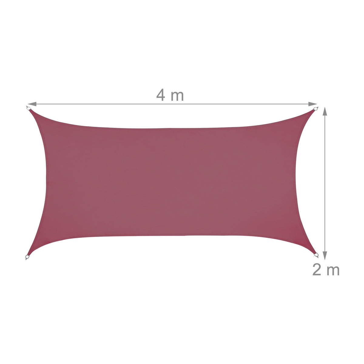 Sun sail rectangular burgundy