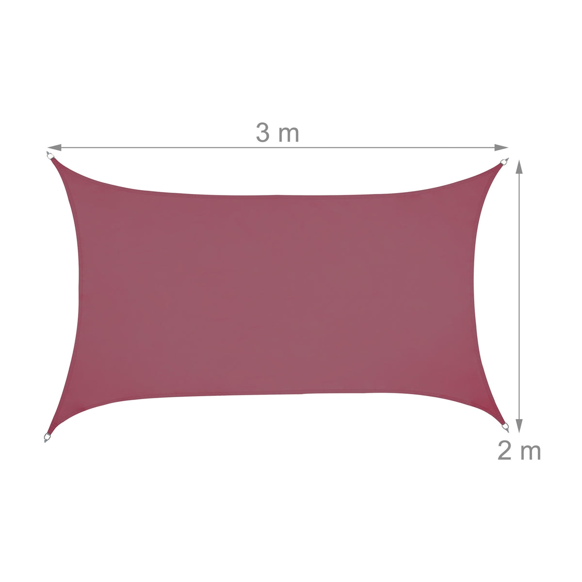 Sun sail rectangular burgundy