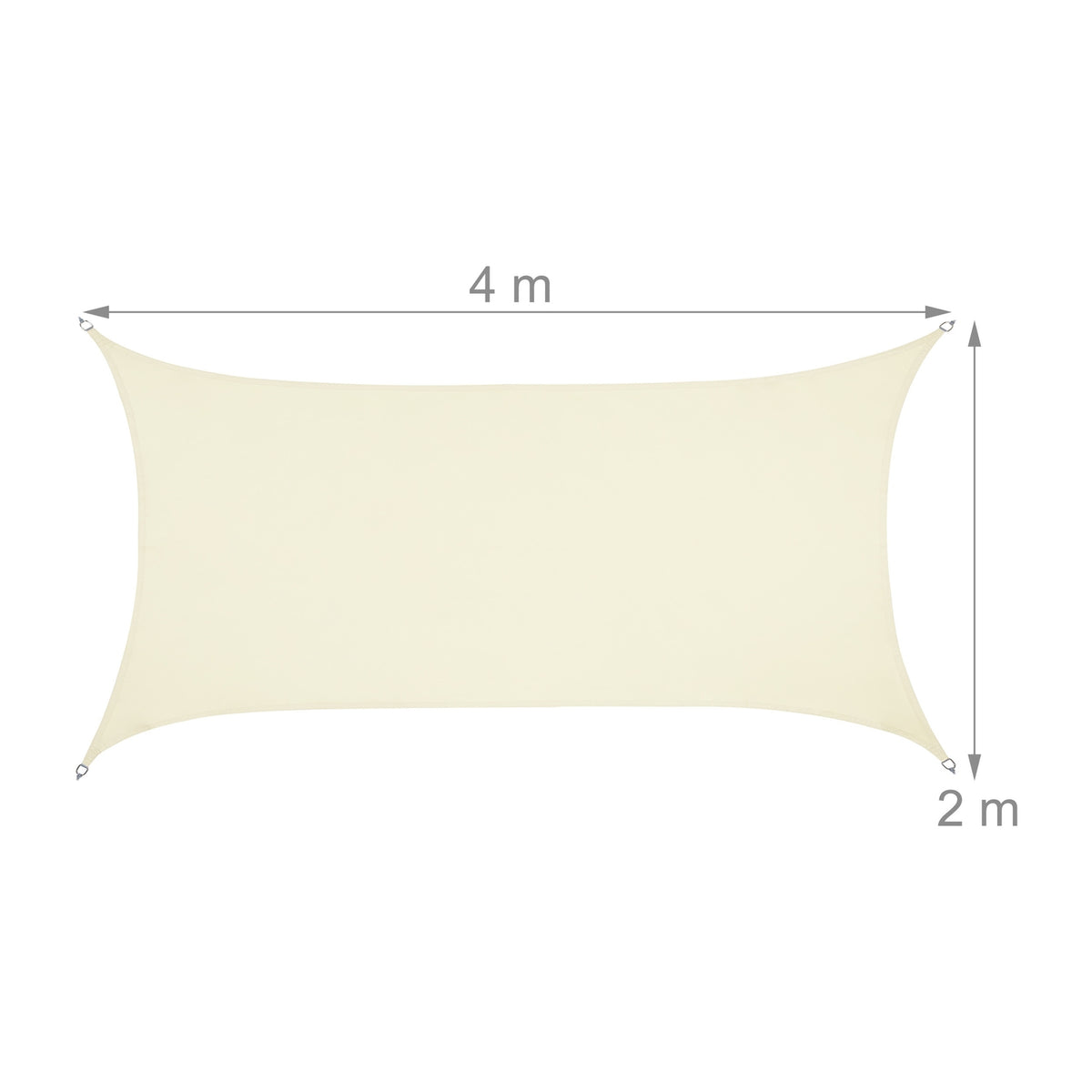 Sun sail rectangular cream colored
