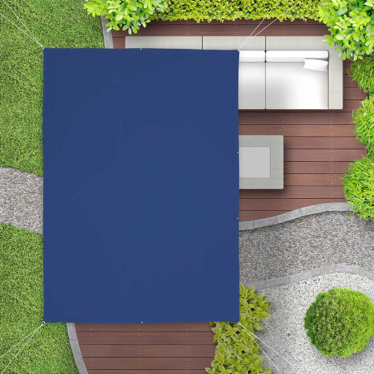 Sun sail rectangular dark blue