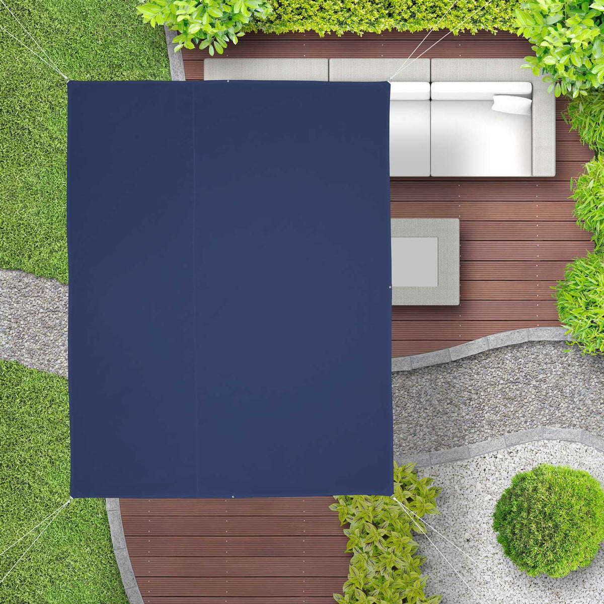 Sun sail rectangular dark blue