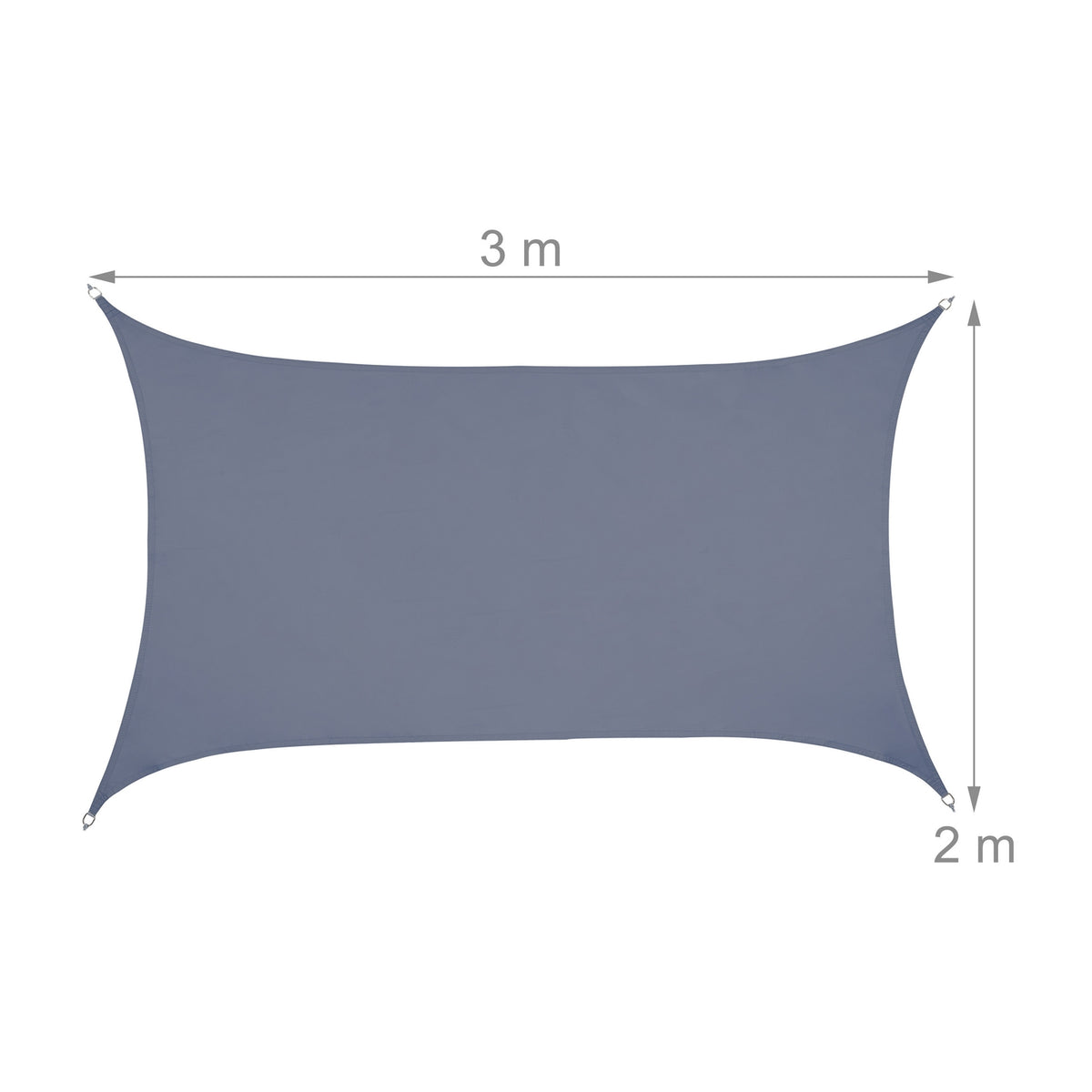 Sun sail rectangular dark grey