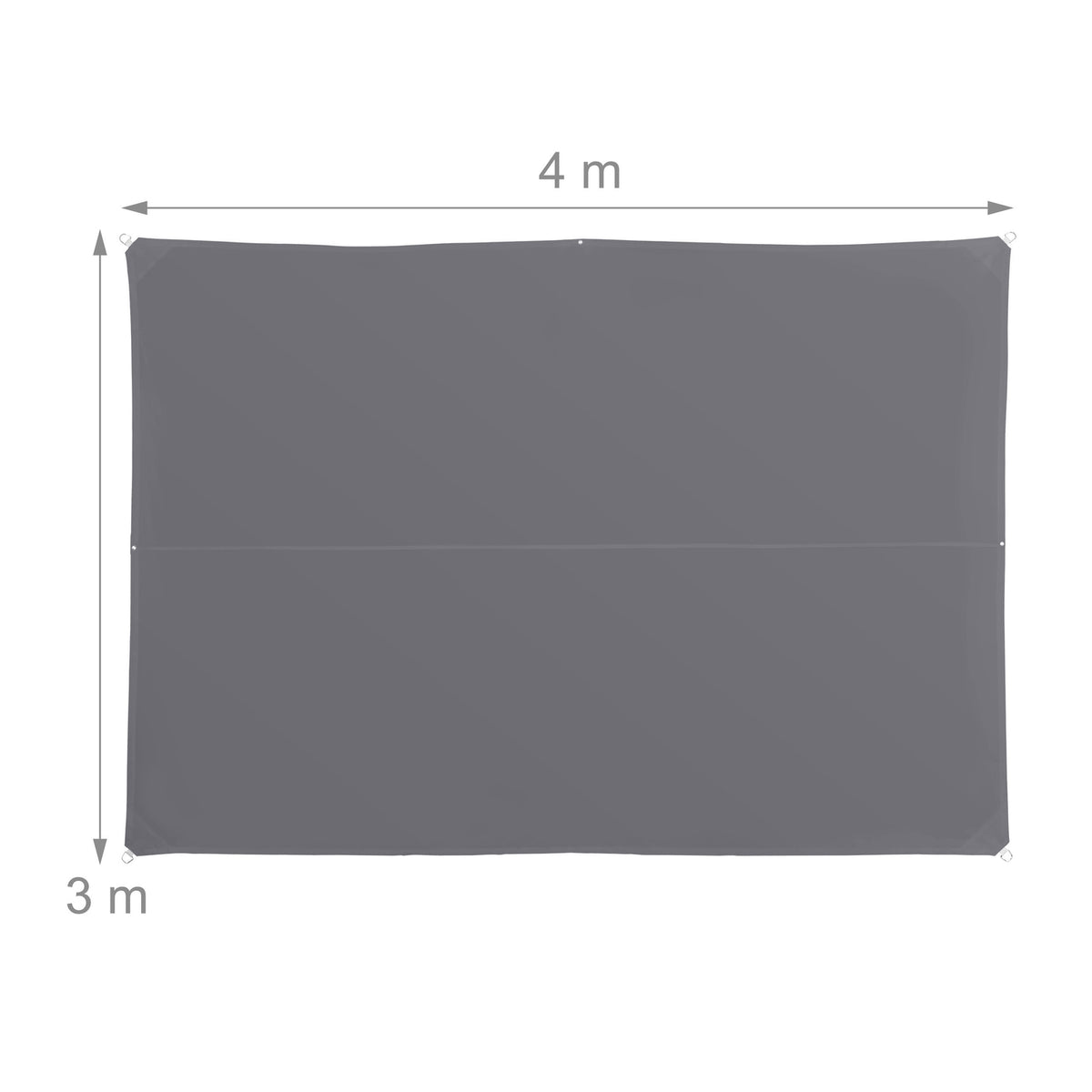Sun sail rectangular grey