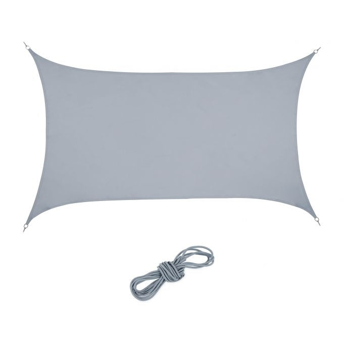 Sun sail rectangular light grey