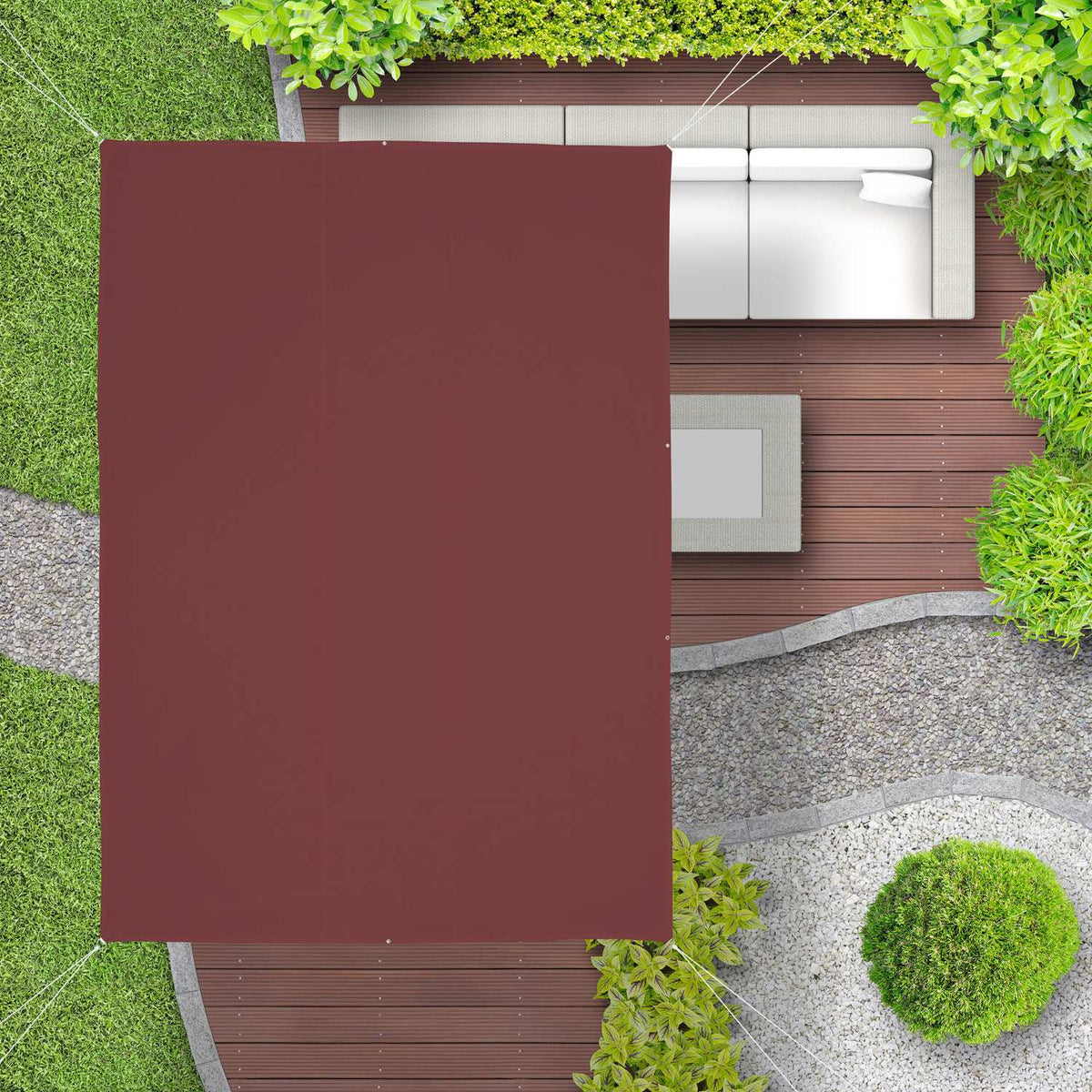 Sun sail rectangular maroon