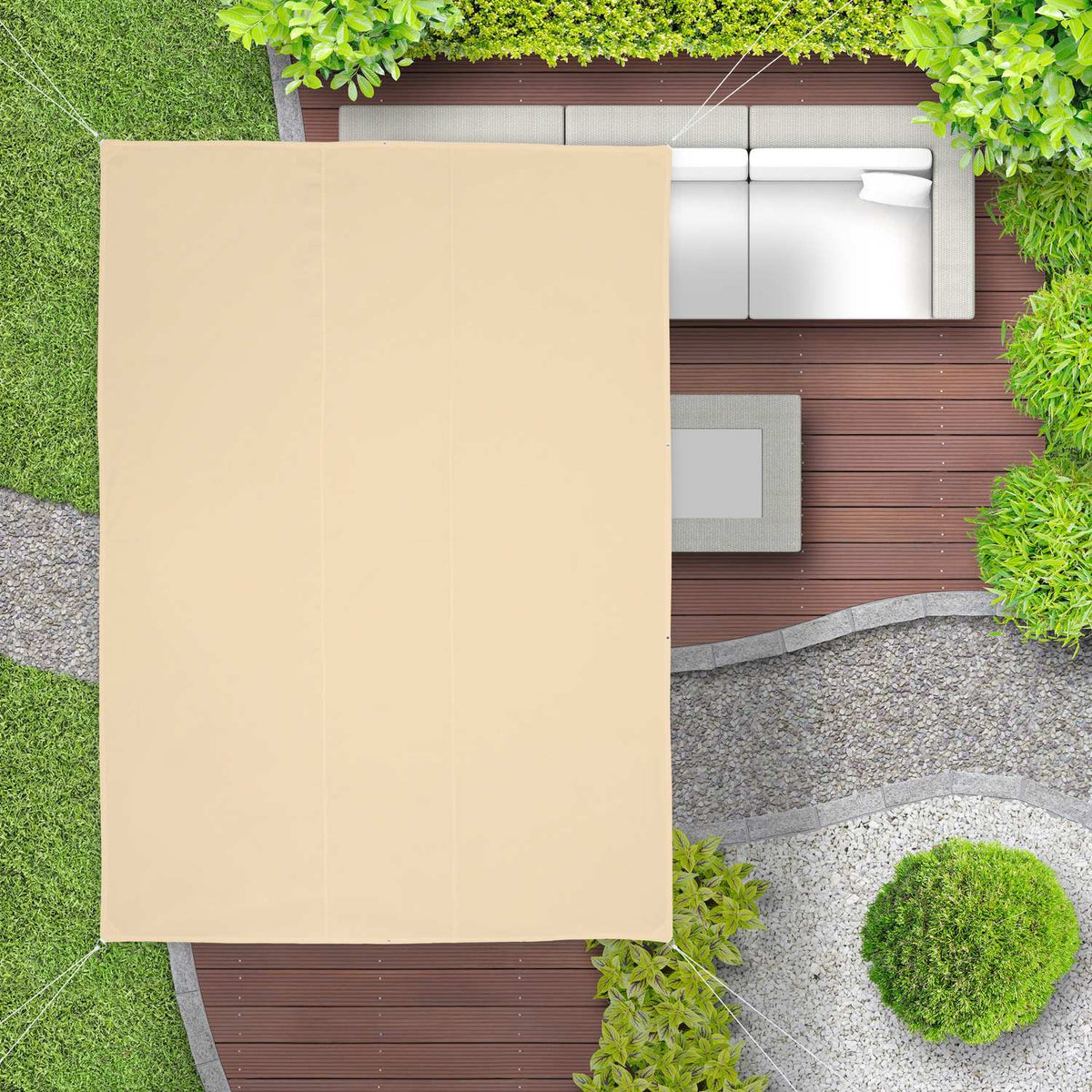 Sun sail rectangular white
