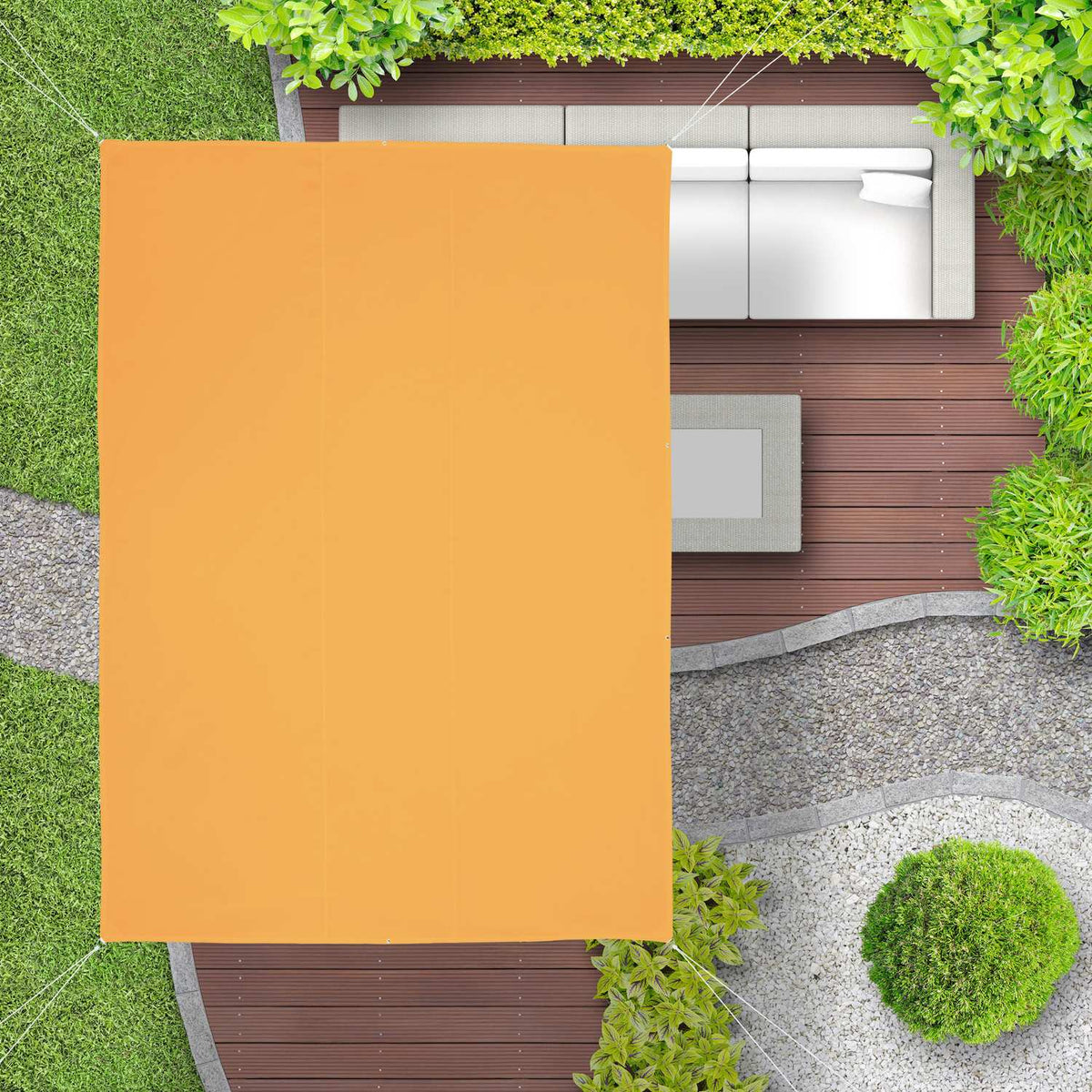 Sun sail rectangular yellow