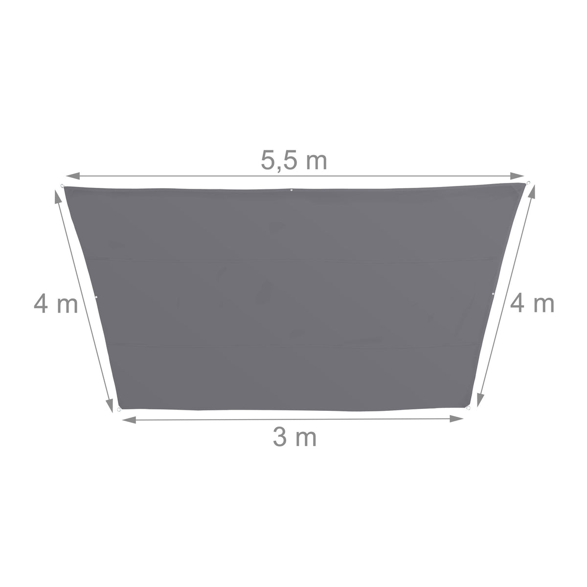 Sun sail trapezoidal gray