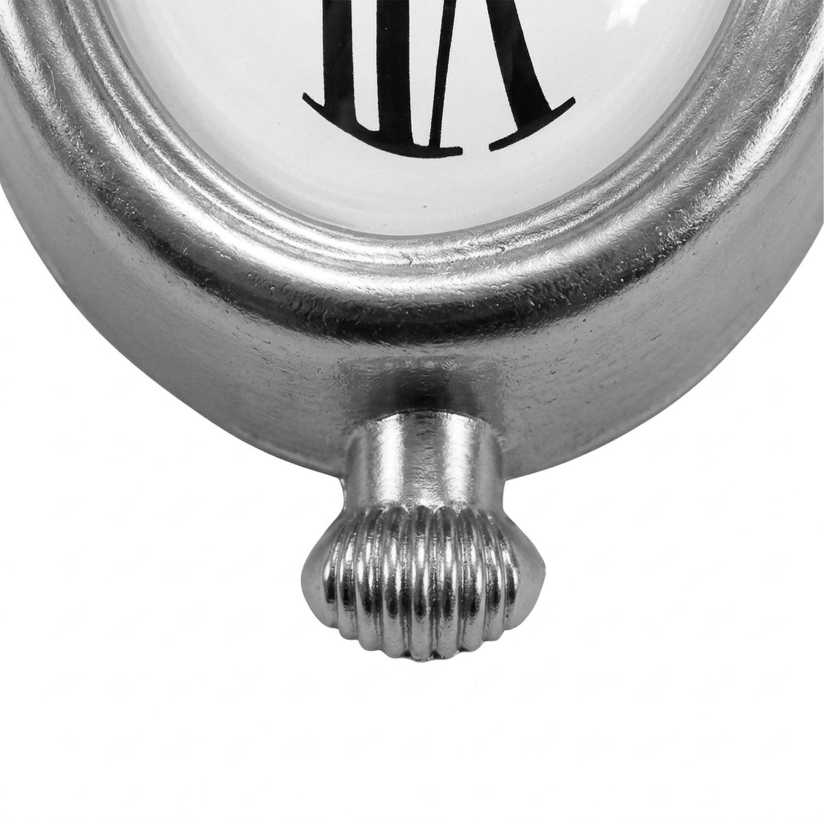 Surrealist Silver Table Clock – Curved Design, Battery-Powered