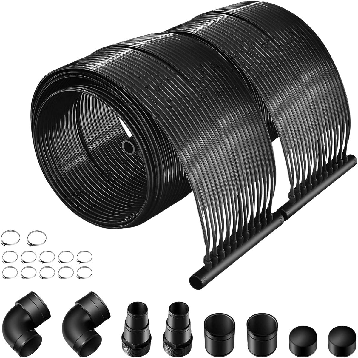 Swimming pool heating 500 x 75 cm solar collector panels for 21500 L in-ground and above-ground pools