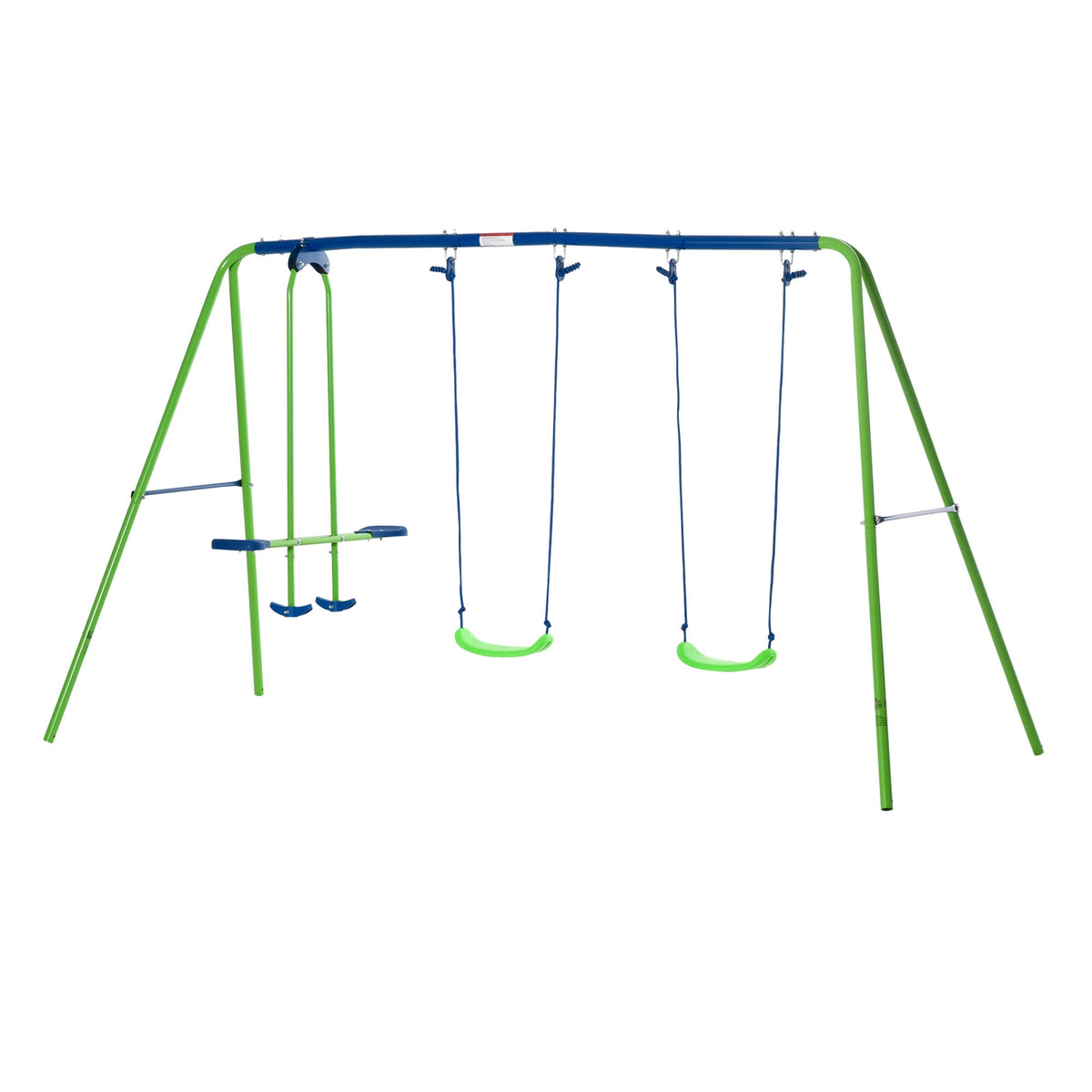 Swing 3 swing devices with 2 swings and face to face dim. 2.8L x 1.4W x 1.78H m Epoxy Metal Corrosion Protection PE Green Blue |