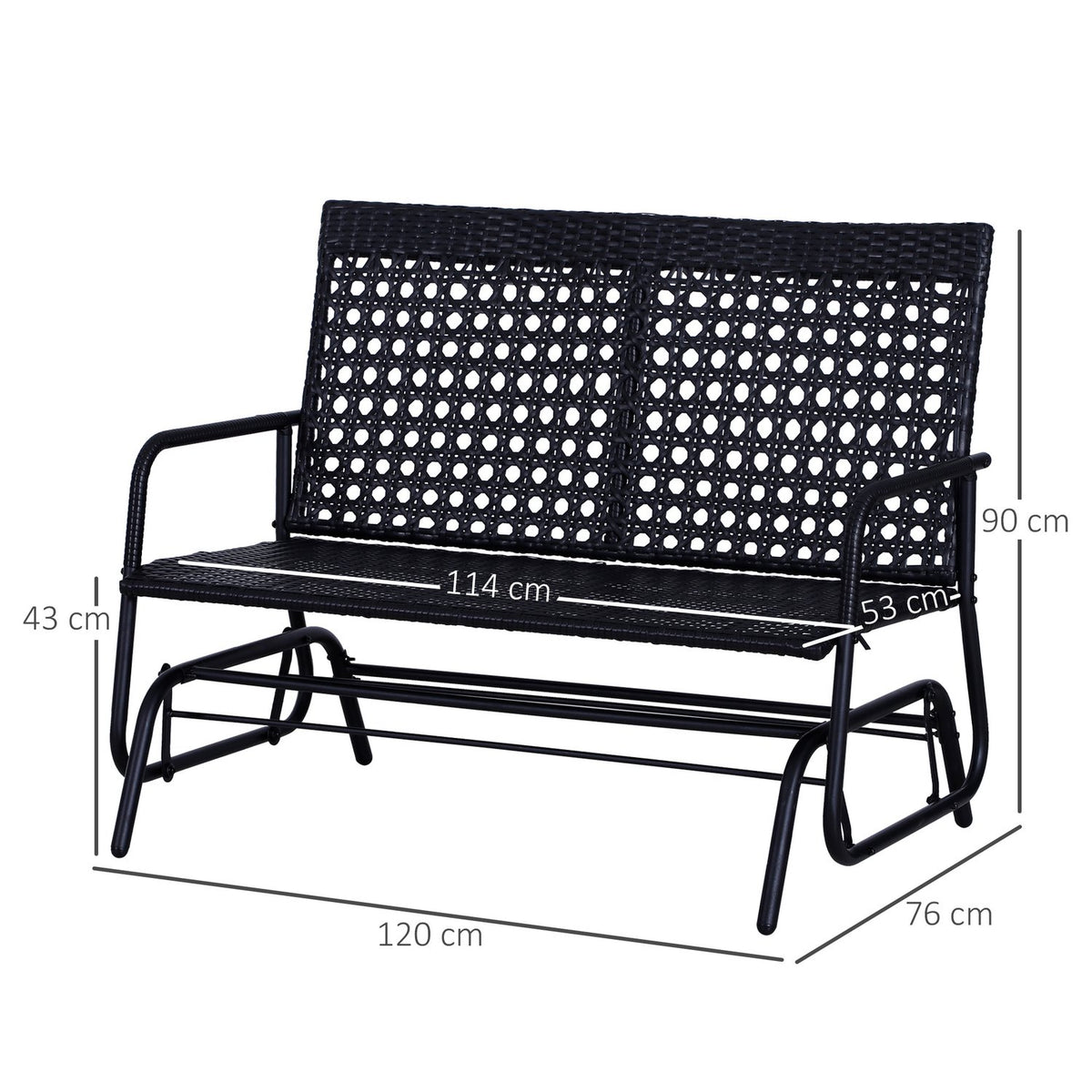Swing Bench Garden Swing Garden Bench Bench Swing 2-Seater Polyrattan