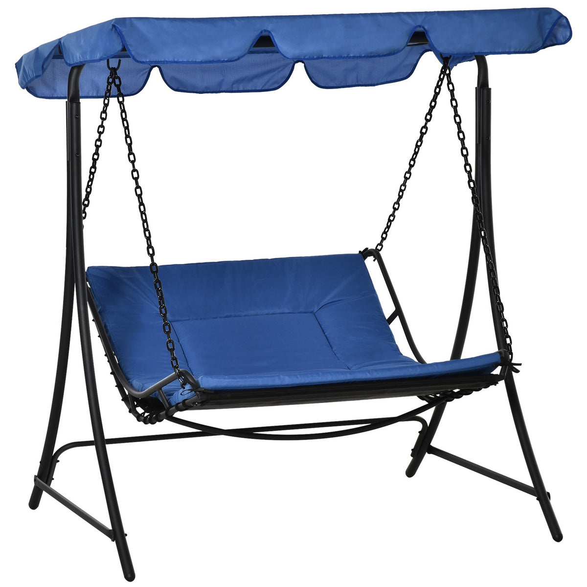 Swing Lounger Hollywood Swing Garden Lounger With Roof For 2 People Steel Blue 164 X 116 X 176Cm