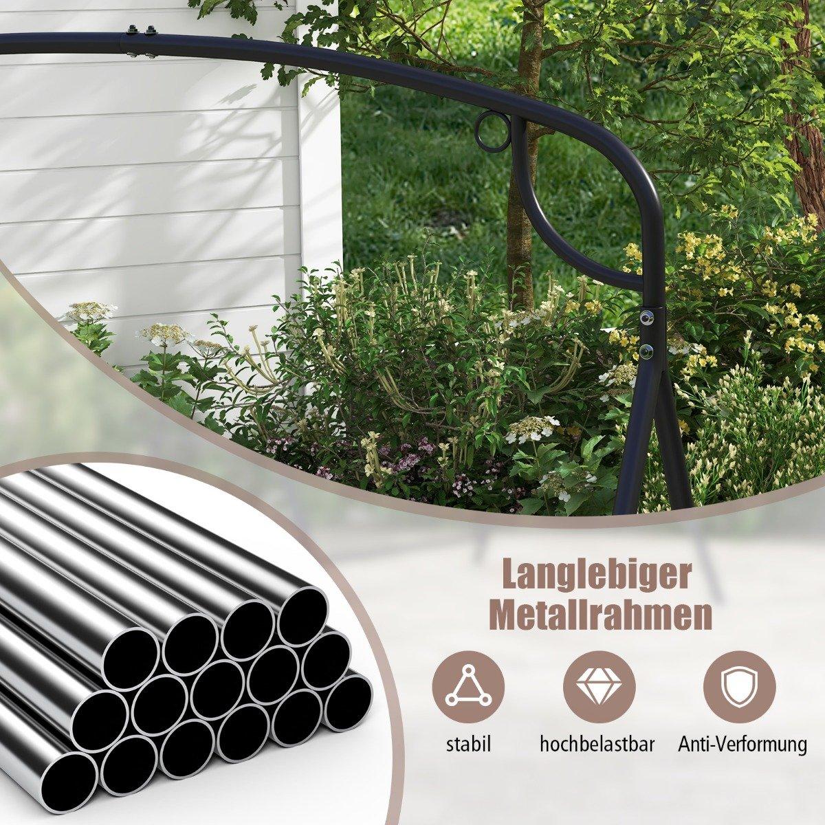 Swing frame for hanging bench frame for porch swing 180 x 133 x 182 cm black