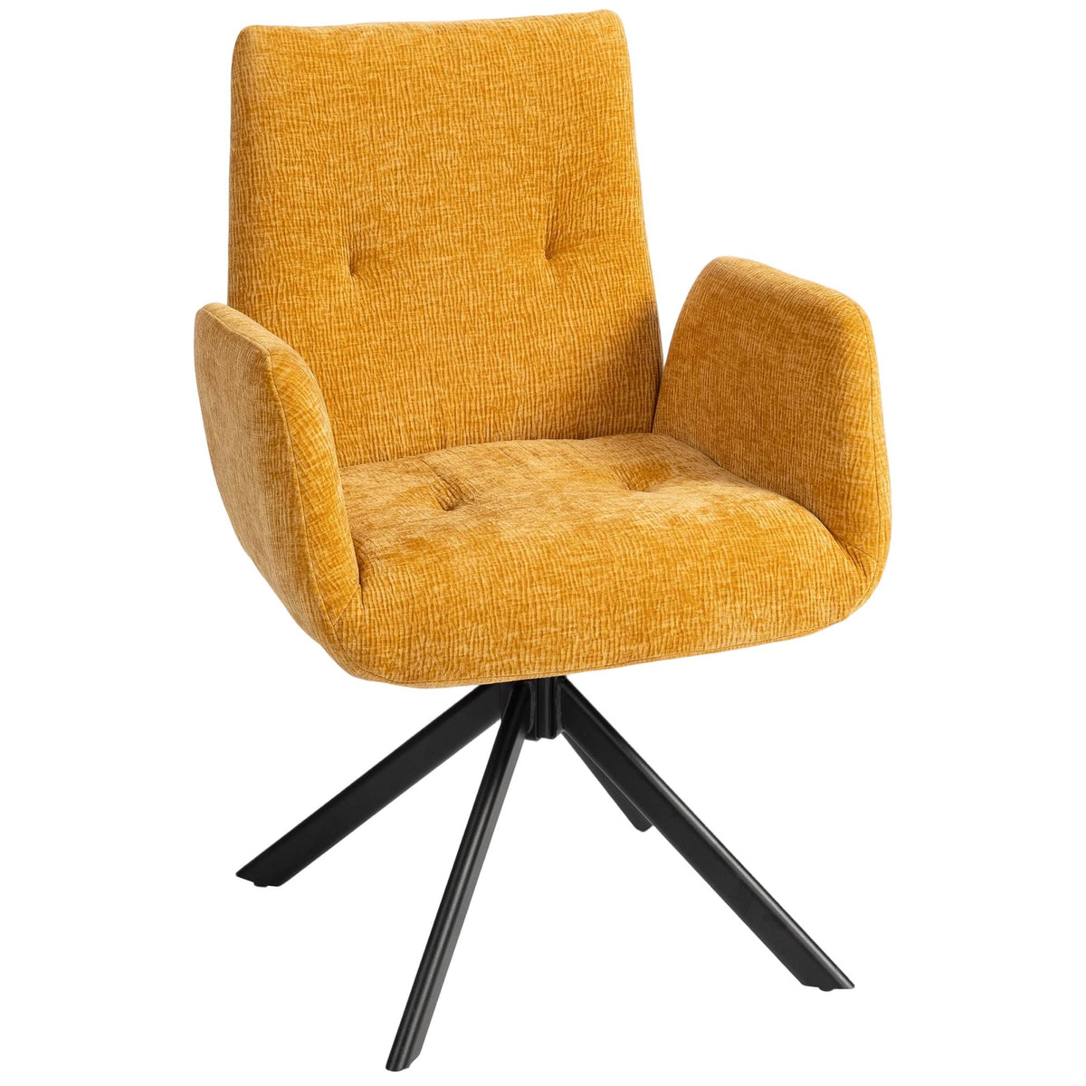 Swivel Accent Chair, Modern Design, Yellow, 120 kg Capacity