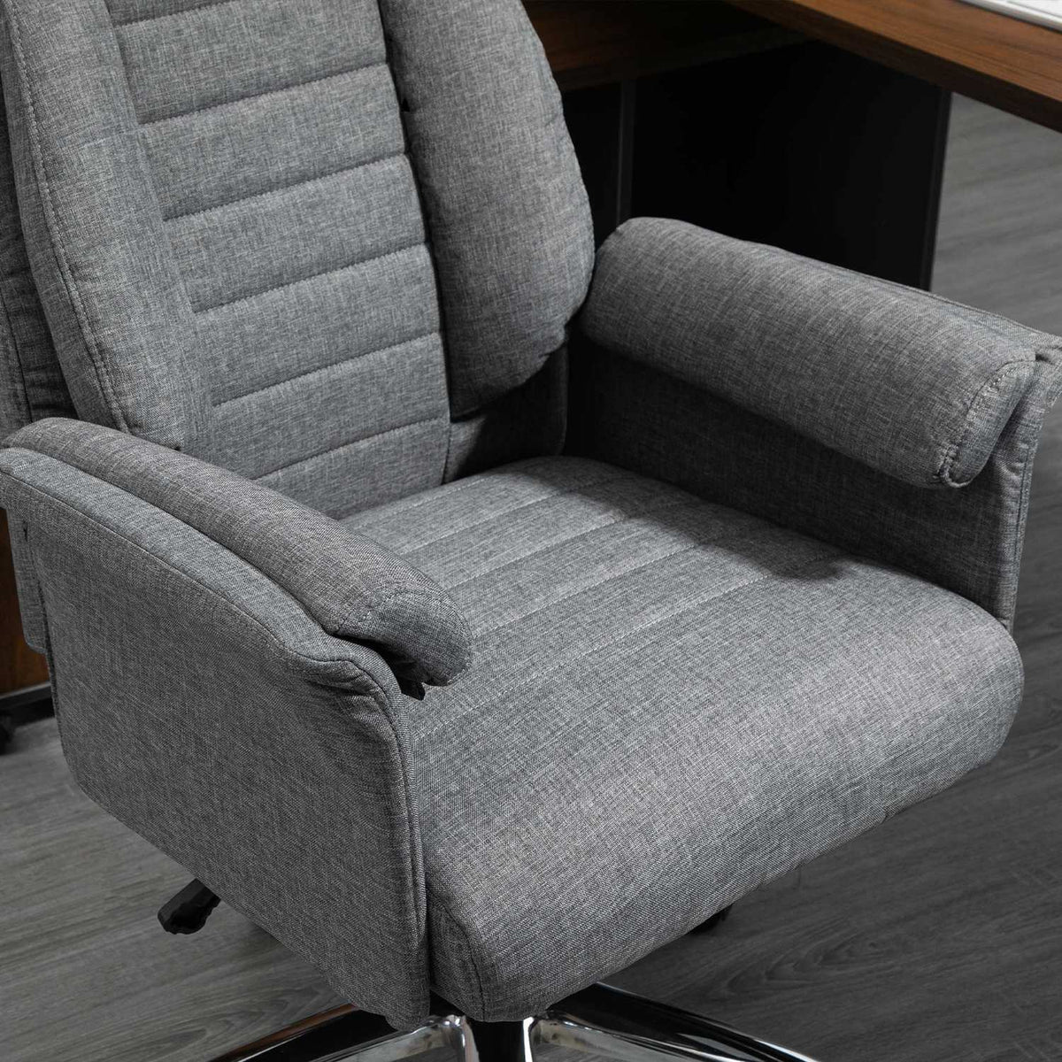 Swivel Chair Executive Chair Office Chair Desk Chair Height-Adjustable Fabric + Metal 68 X 69 X 116-126 Cm (Grey)