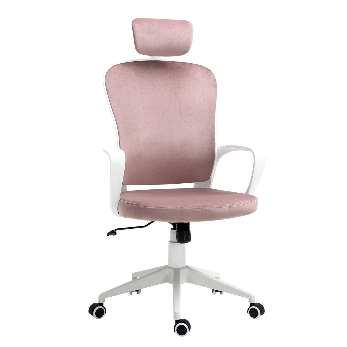 Swivel Chair Office Chair, Executive Chair, Ergonomic, Height Adjustable, Rocker Function, Armrest, Headrest, Pink, 63X64X118-128Cm