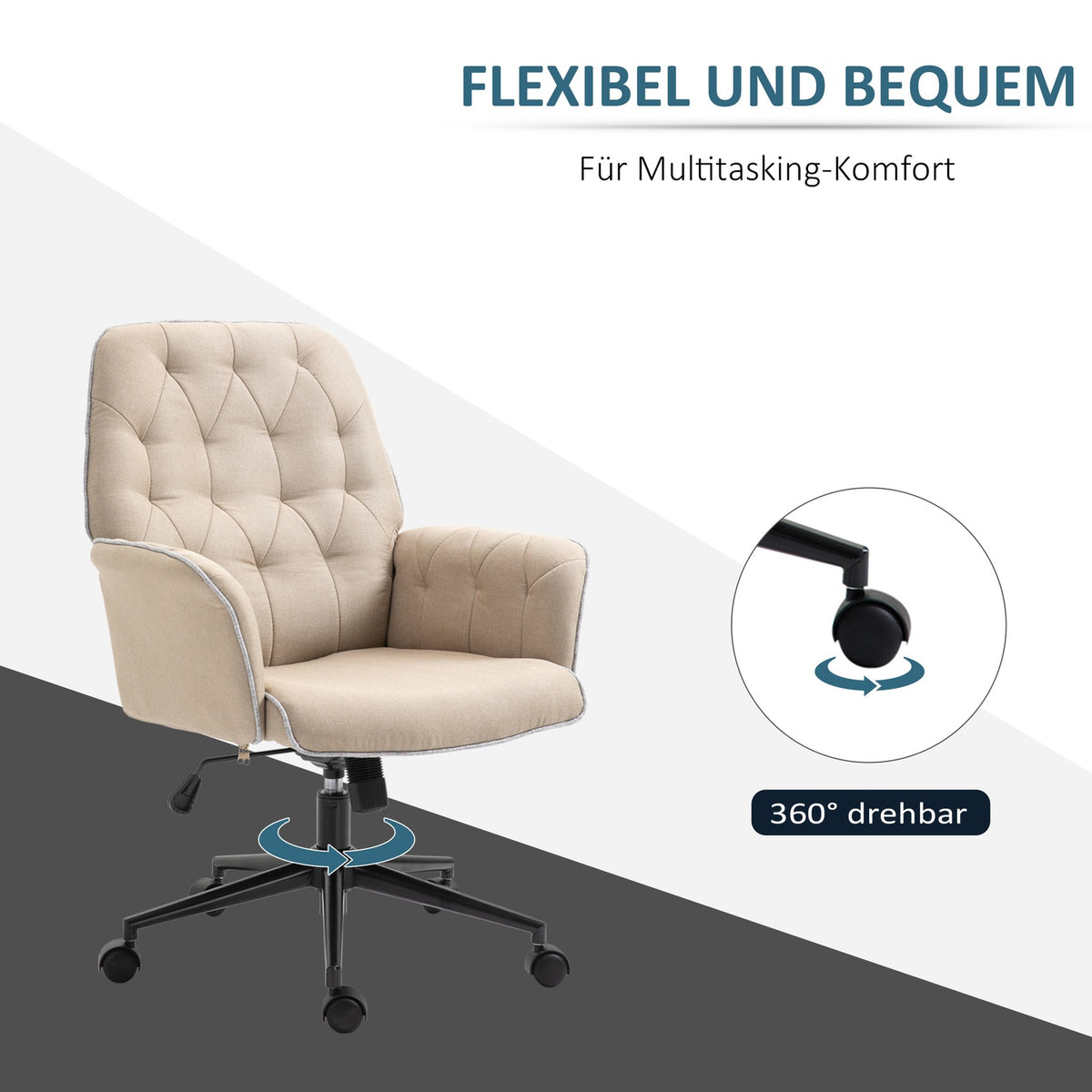 Swivel Chair Office Chair Height Adjustable Ergonomic Rocker Function Foam