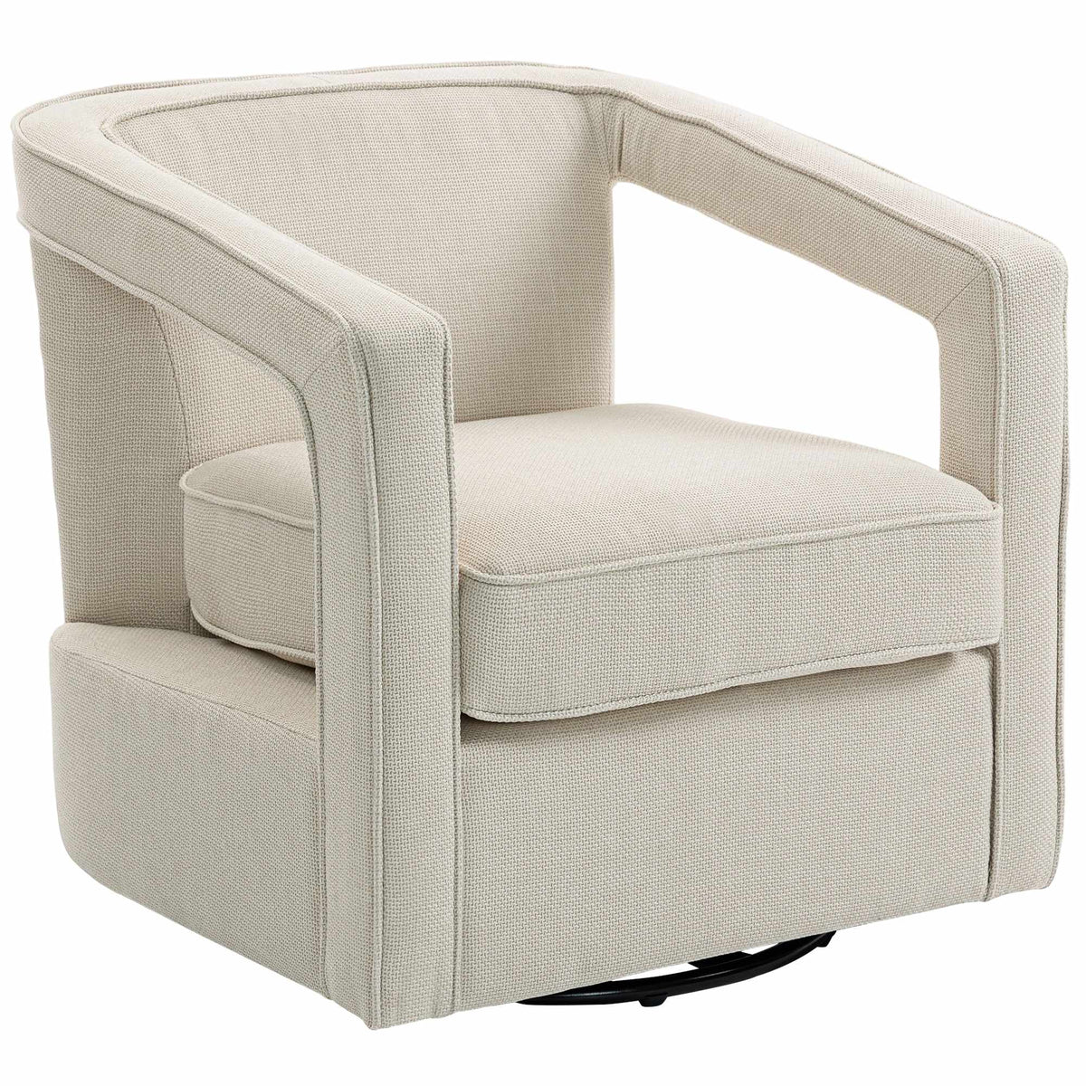 Swivel Lounge Chair, Beige, 360 Rotation, 77 x 75 x 72 cm