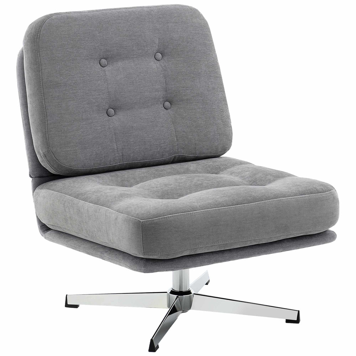 Swivel Lounge Chair, Chenille Fabric, 70 cm Seat