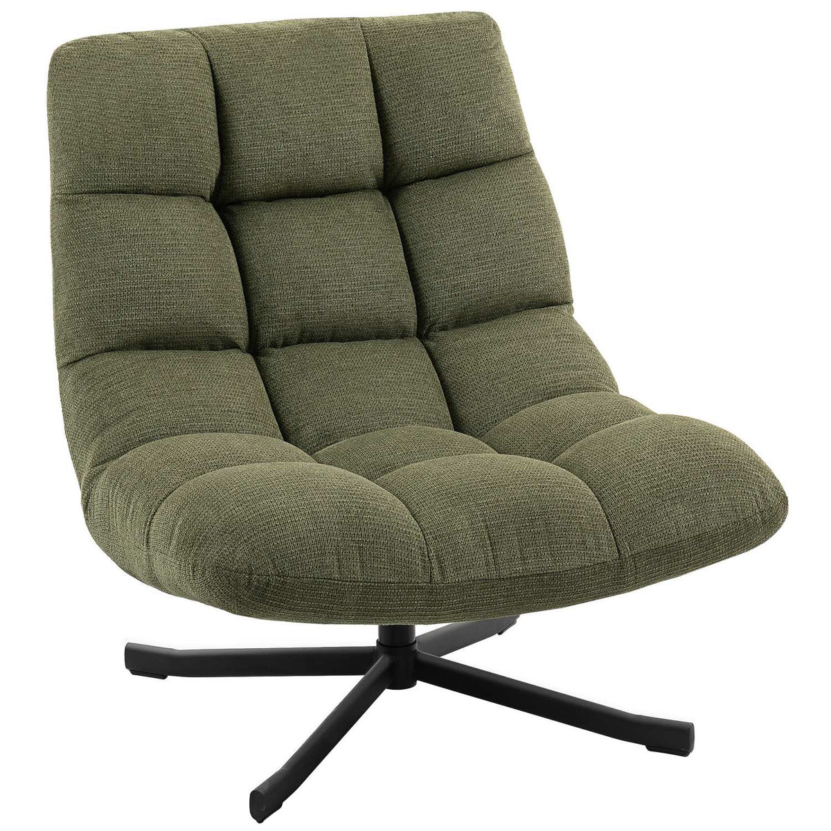 Swivel Lounge Chair, Wide Seat, Water-Resistant Chenille, Green