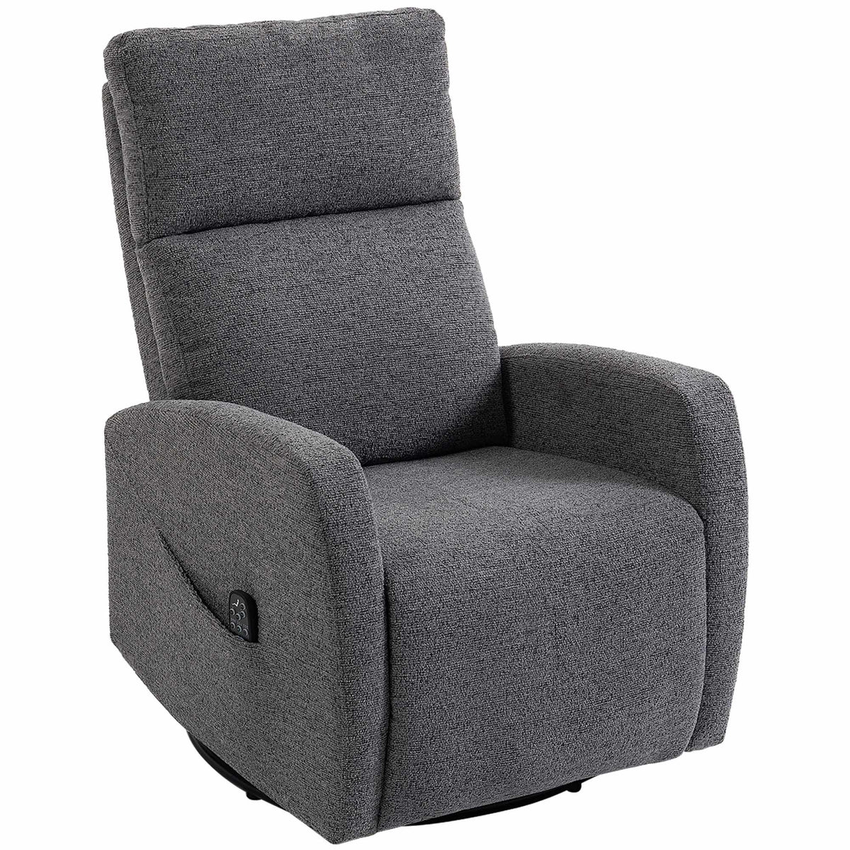 Swivel Massage Recliner with Heat, Rocking, Dark Gray
