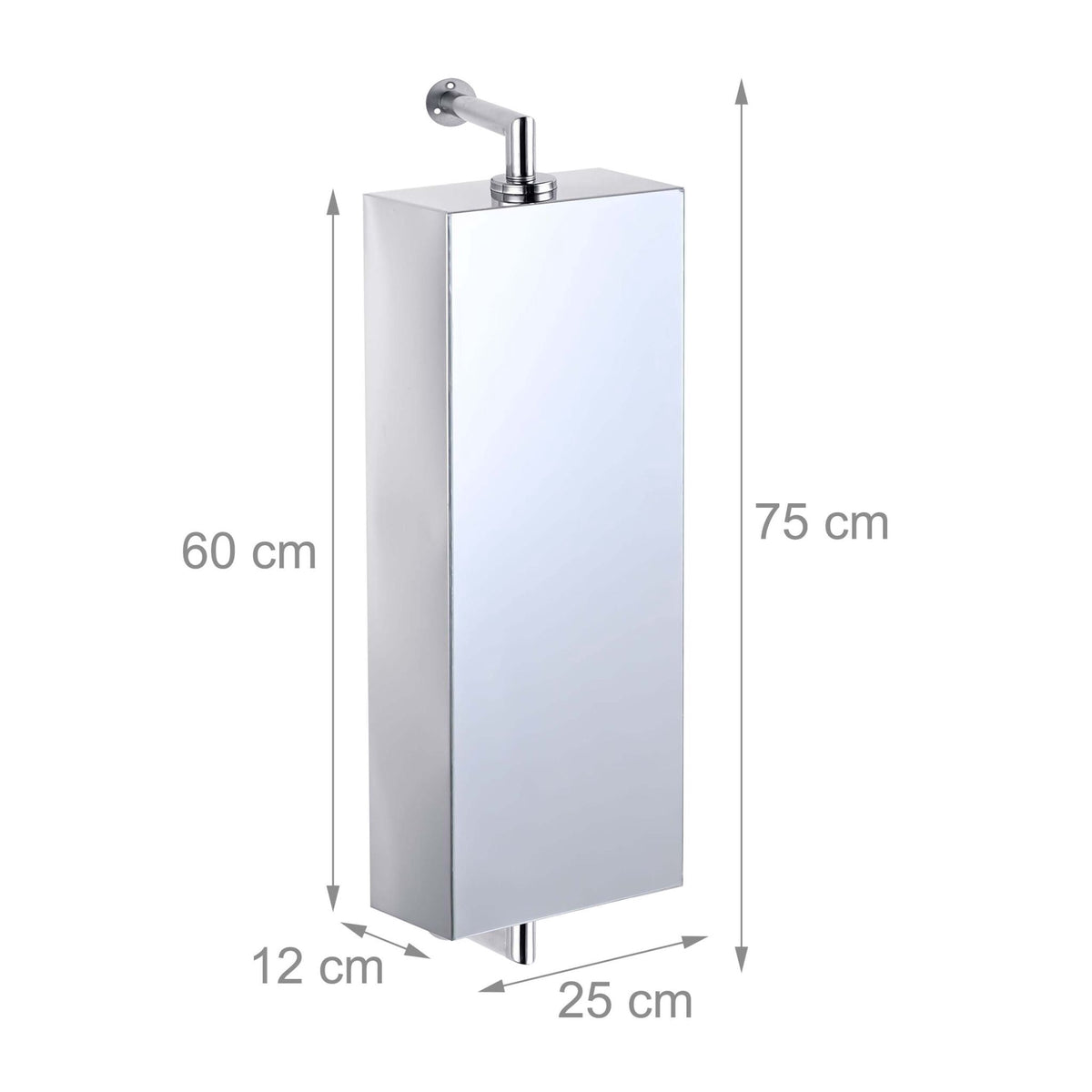 Swivel Mirror Cabinet, Stainless Steel, Wall-Mounted
