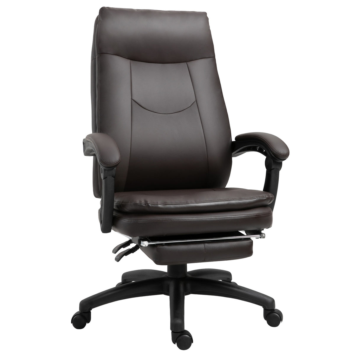 Swivel Office Chair, Executive Chair, Ergonomic With Footrest, Padded Backrest, Brown, 64X64X112-120Cm