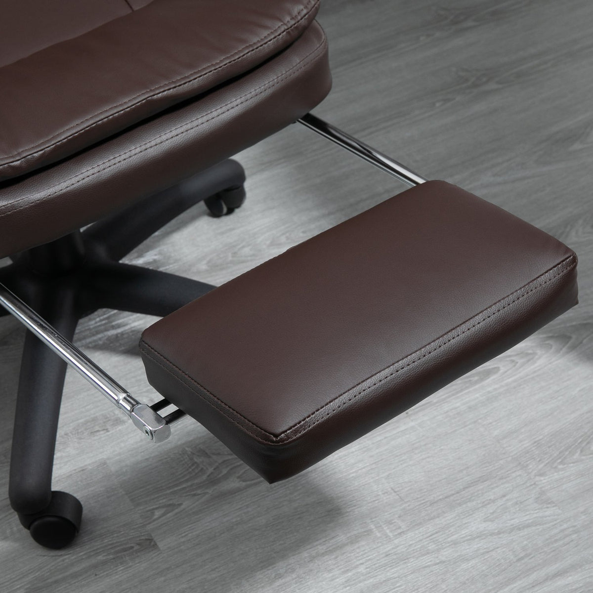 Swivel Office Chair, Executive Chair, Ergonomic With Footrest, Padded Backrest, Brown, 64X64X112-120Cm