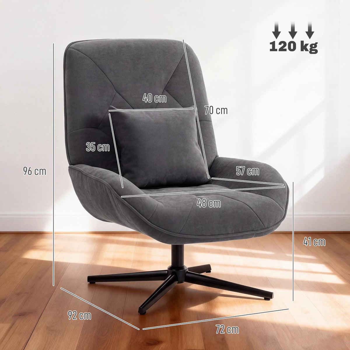 Swivel Recliner Chair, Chenille Fabric, 360 Rotation