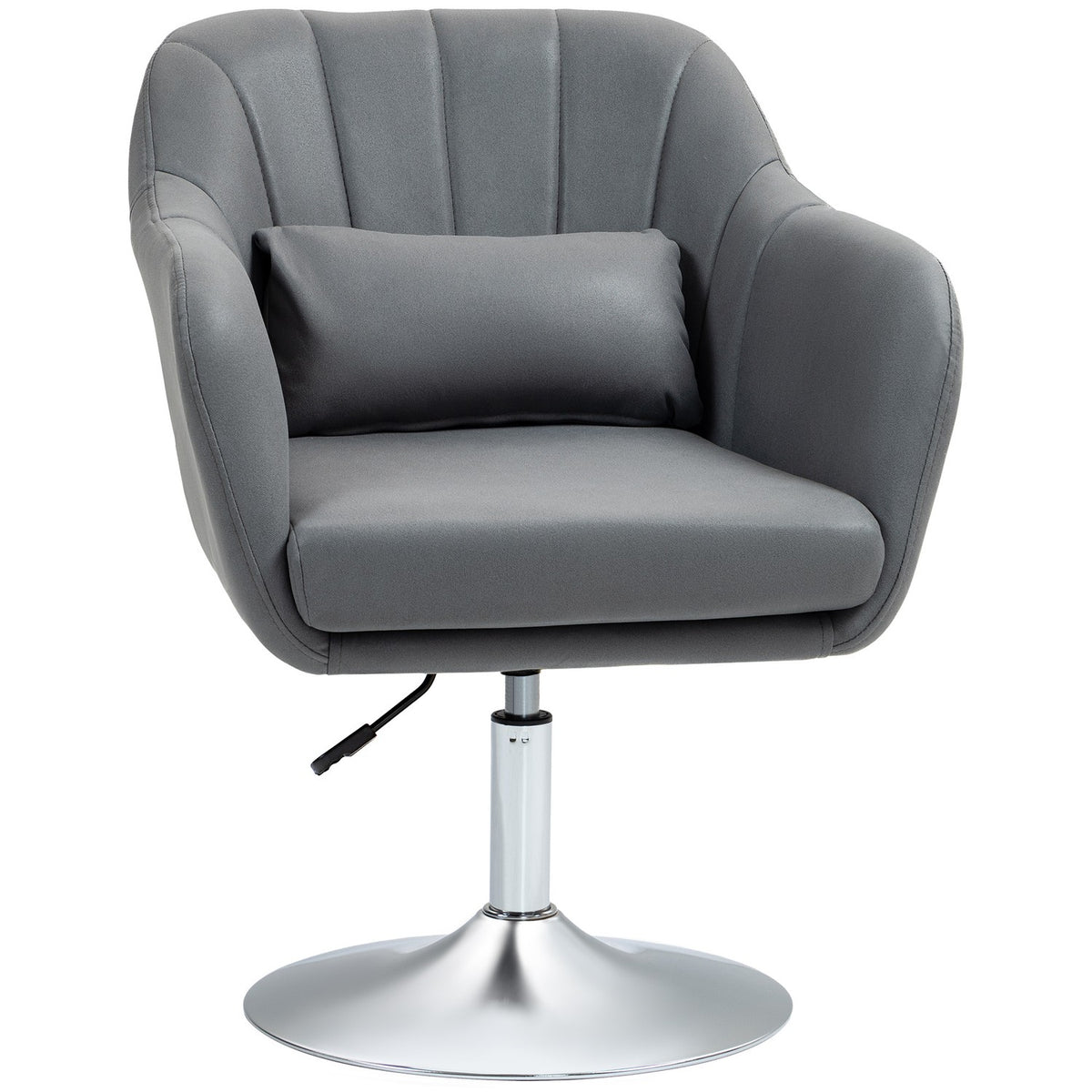 Swivel chair, height-adjustable office chair, polyester, metal, 60 x 60 x 79-91 cm, dark grey