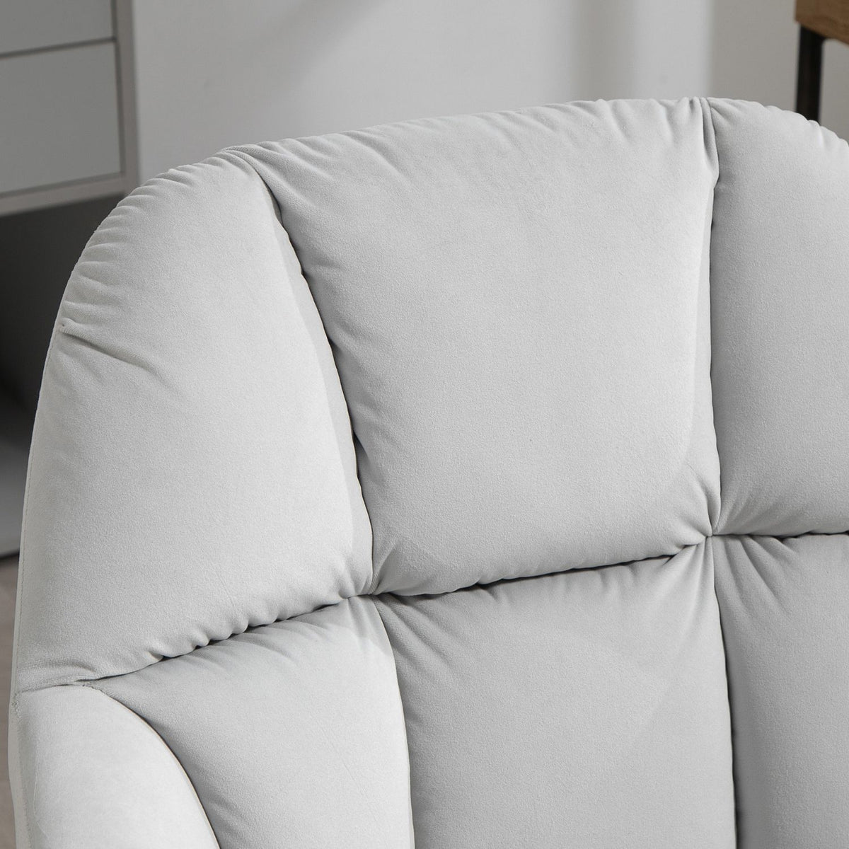 Swivel chair living room, height-adjustable modern office chair, desk chair with armrest, velvet look, up to 120kg, light gray