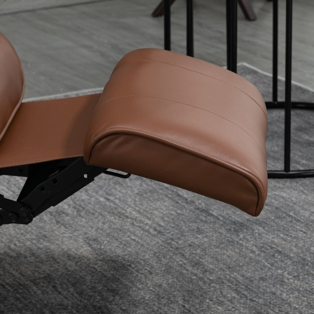 Swivel reclining chair, TV chair with reclining function, footrest, reclining chair with armrest, for living room, bedroom, faux leather