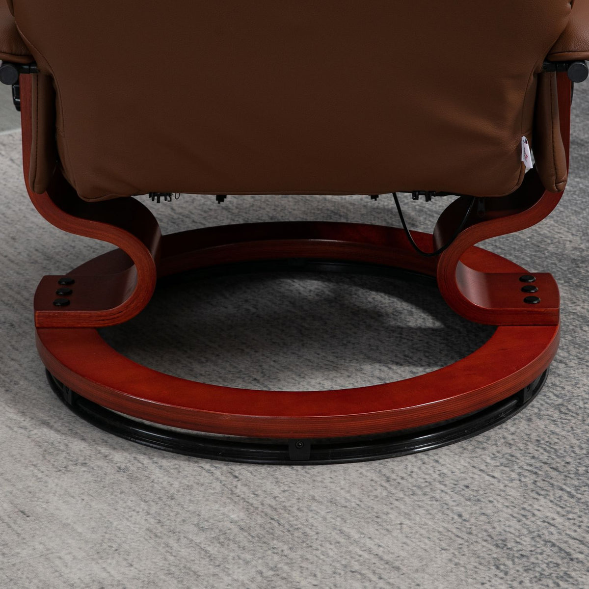 Swivel reclining chair, TV chair with reclining function, footrest, reclining chair with armrest, for living room, bedroom, faux leather
