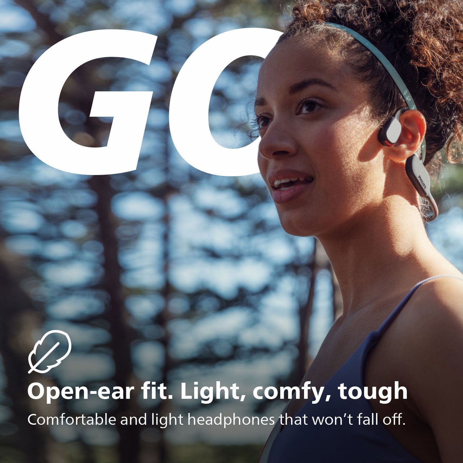 TAA7607BK Wireless open-ear sports headphones, Bone conduction, IPX66 class, Led lighting. Black.