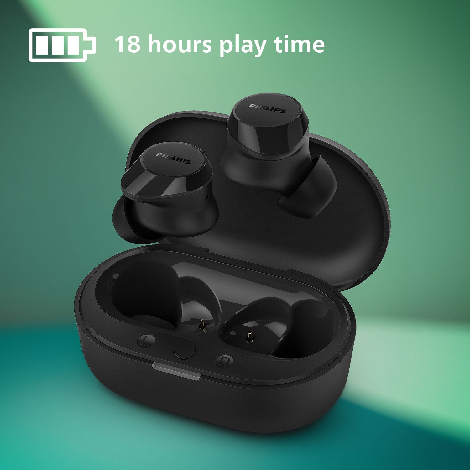 TAT1209BK True Wireless Headphones. Small and comfortable. 6+18 hours of playing time. IPX4 class. Black.