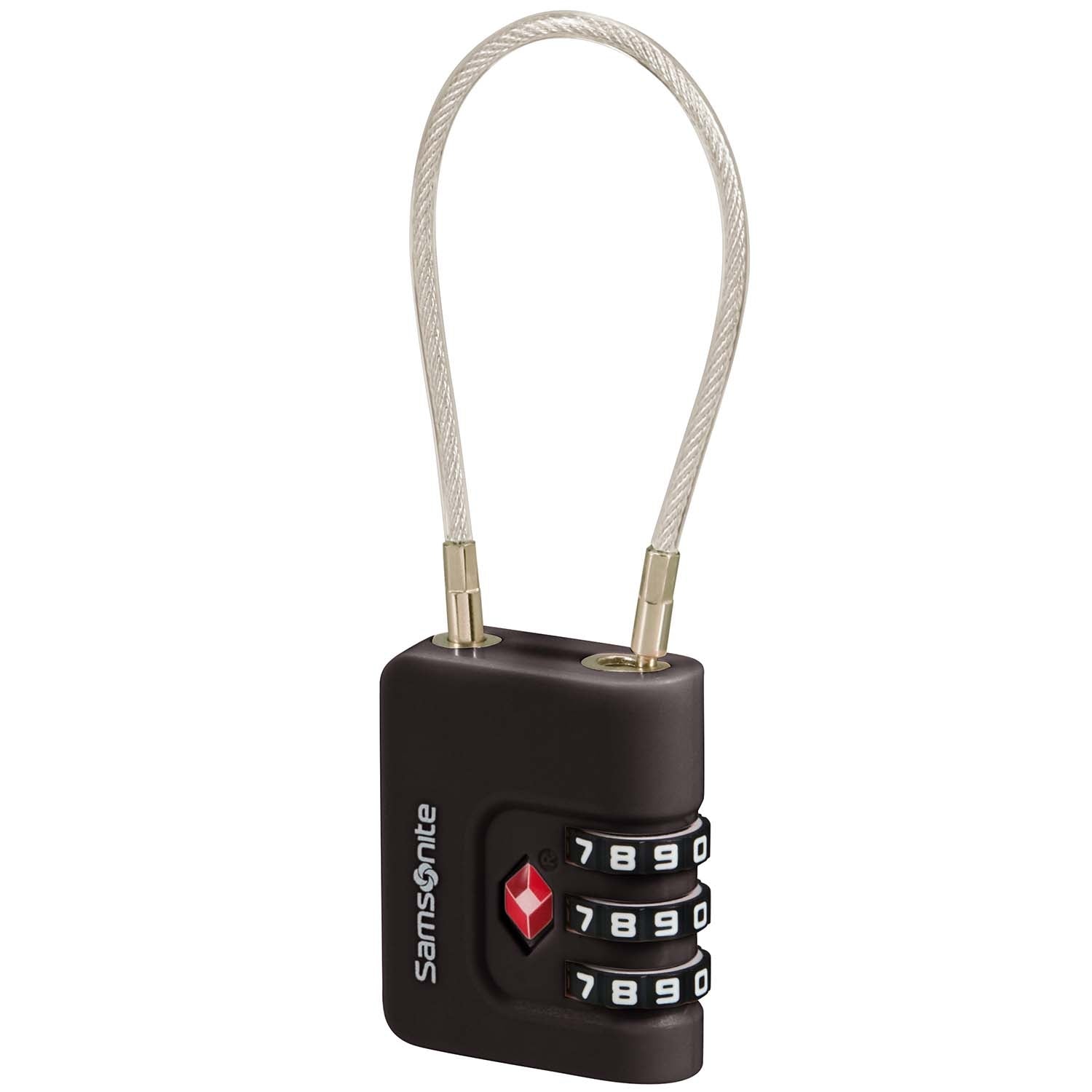 TSA Cable Lock, 3-Digit Combination, Black