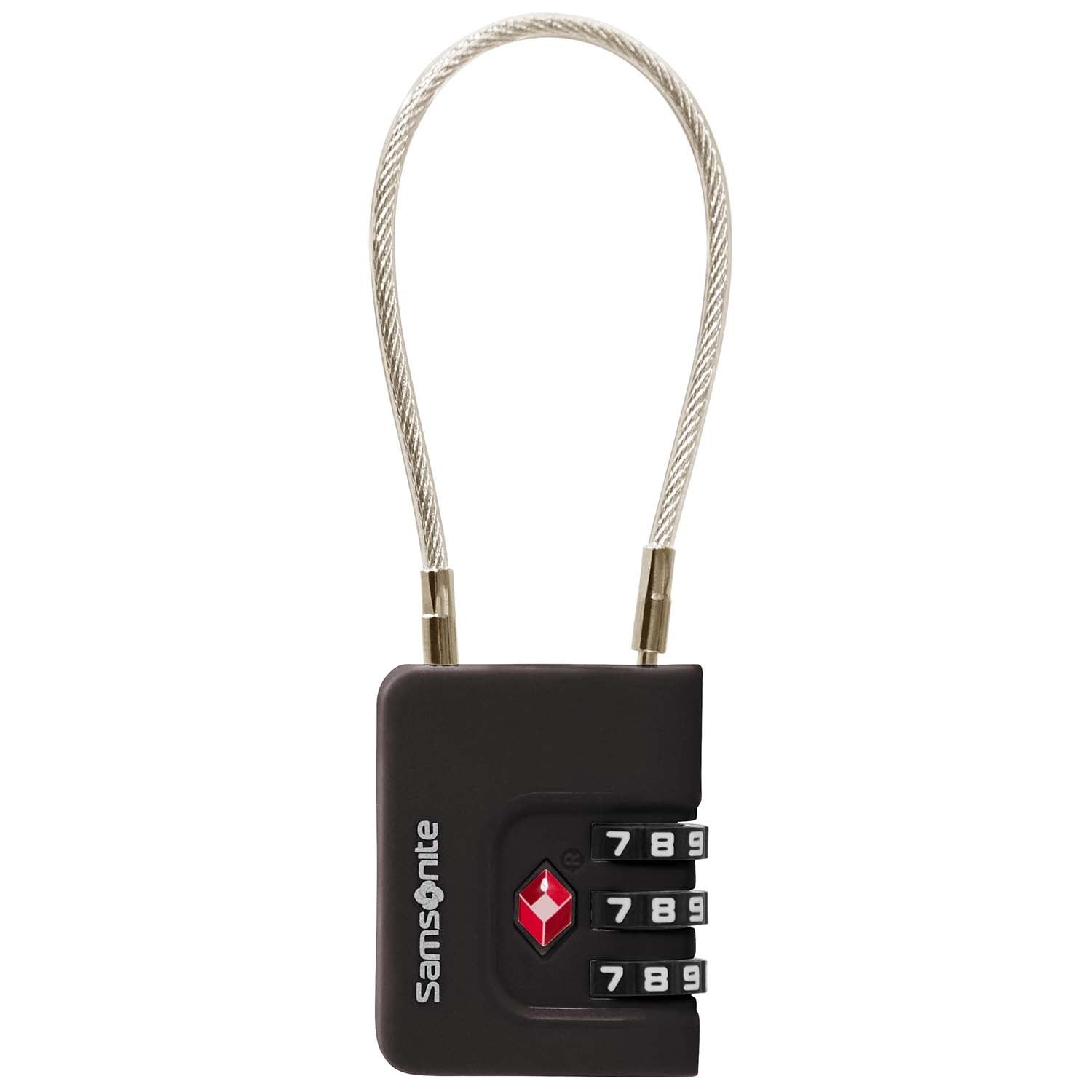 TSA Cable Lock, 3-Digit Combination, Black