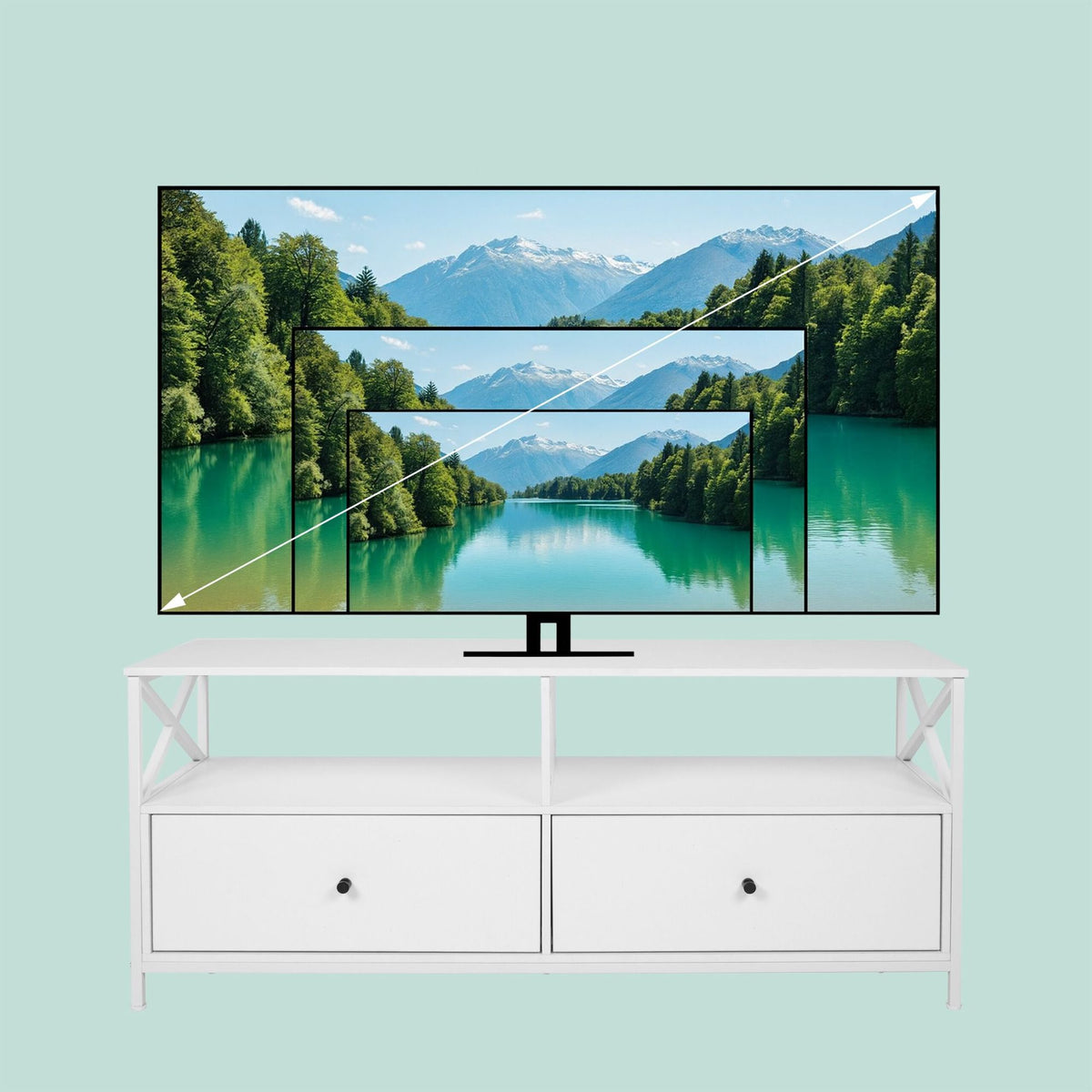 TV Cabinet with Drawers for TVs Up to 55 Inches
