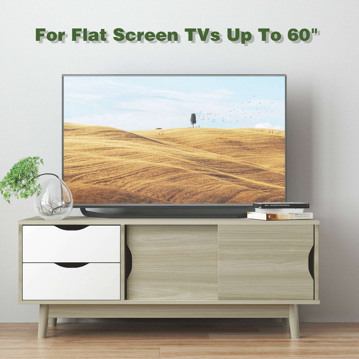 TV Stand for TVs Up to 60 Inch, Doors and Drawers