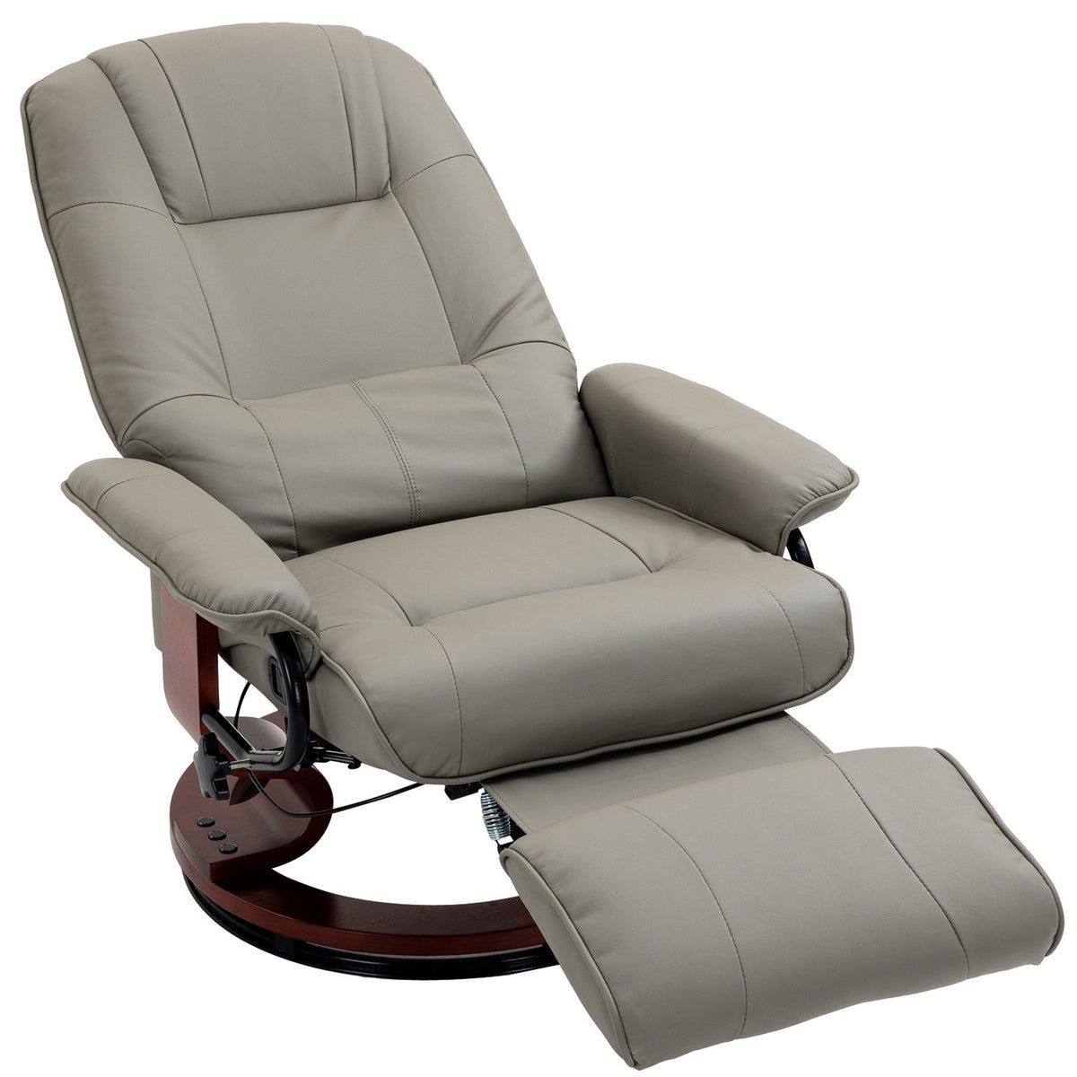 TV armchair electric, 145° tiltable, with reclining function, side buttons, footrest, relaxation chair, imitation leather, 78 x 87 x 100 cm, gray
