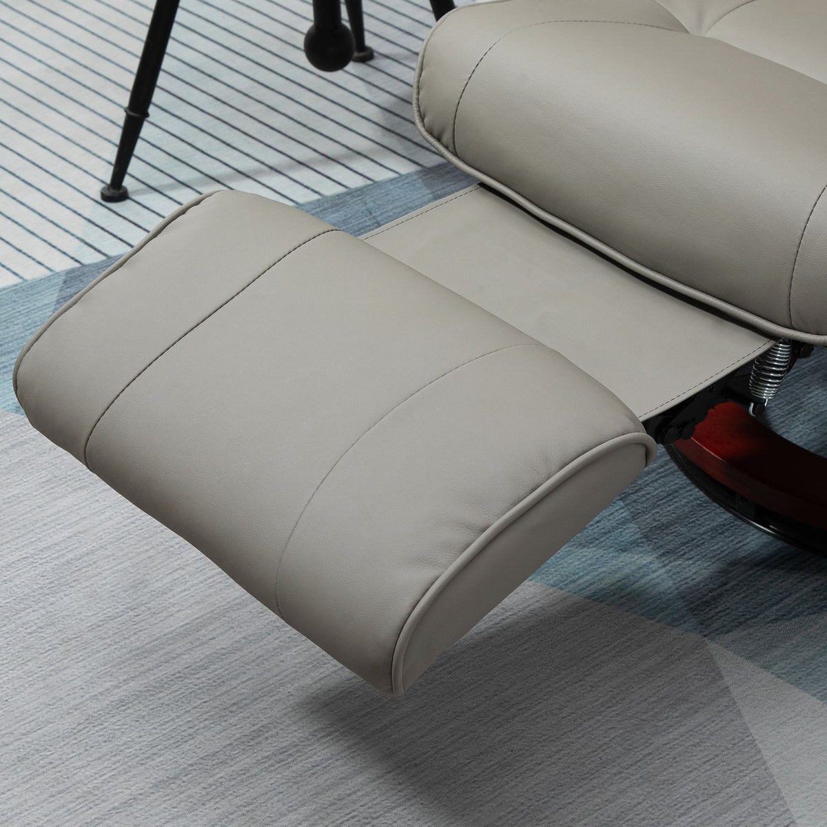 TV armchair electric, 145° tiltable, with reclining function, side buttons, footrest, relaxation chair, imitation leather, 78 x 87 x 100 cm, gray