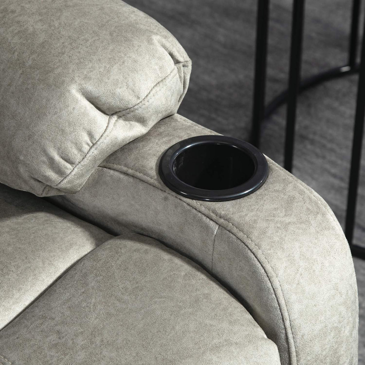 TV armchair with reclining function, 360° rotatable, rocker function, with pocket spring core, footrest, cup holder, 87L x 95W x 102H cm, brown