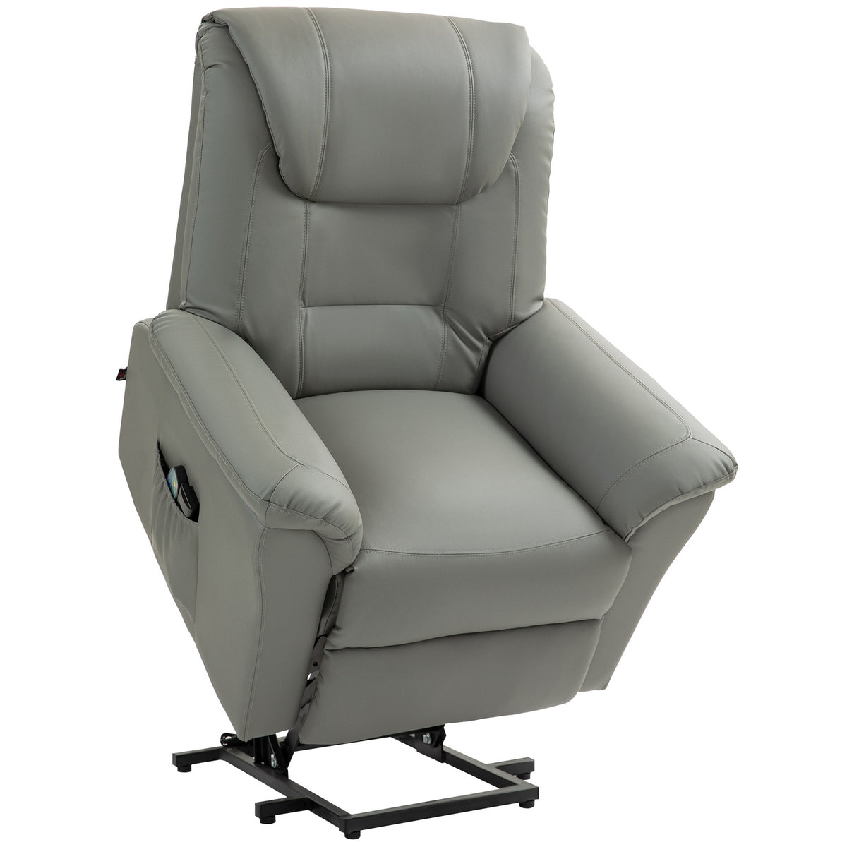 TV armchair with stand-up aid, electric recliner with reclining function, heating and massage function, TV armchair with spring system