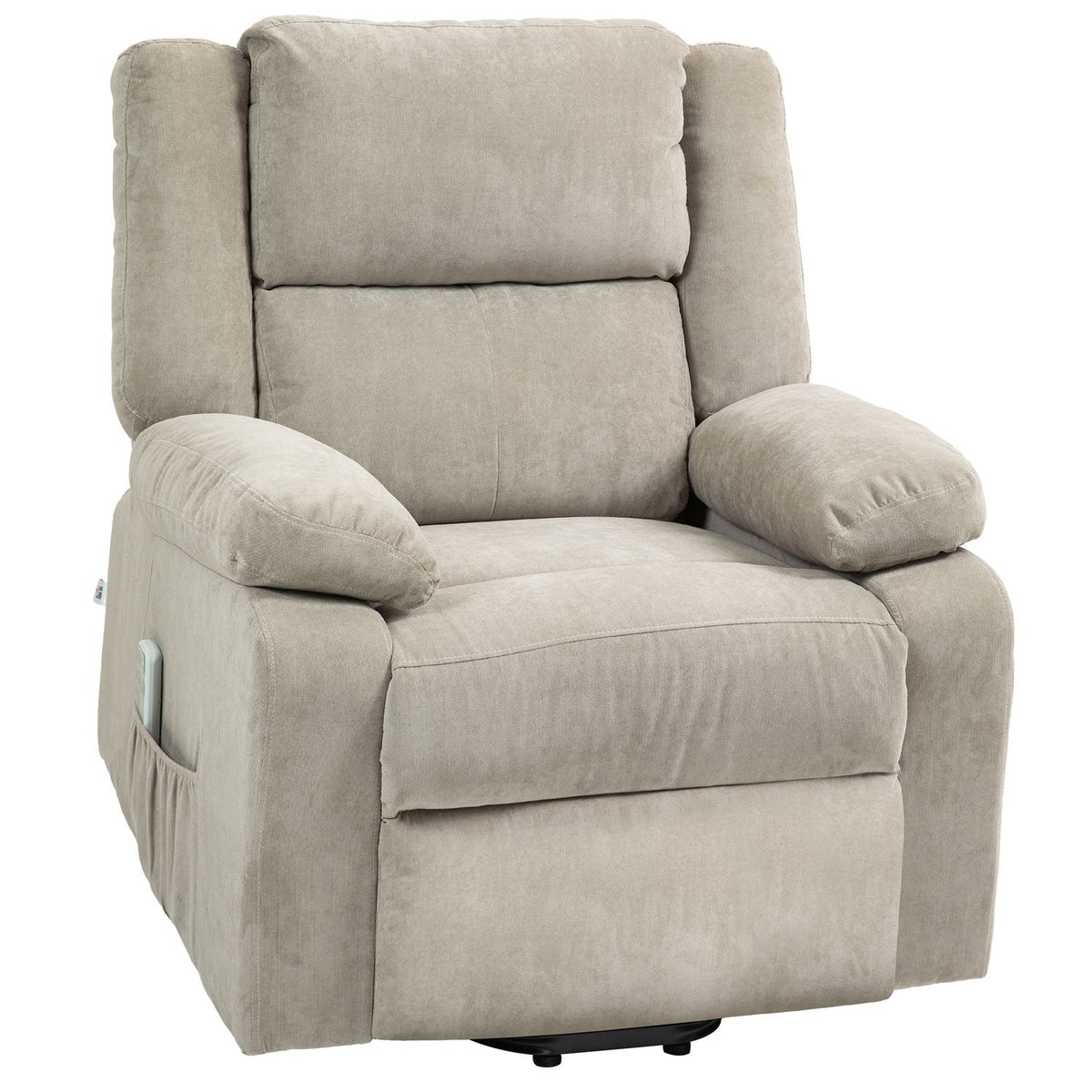 TV armchair with stand-up aid, electric reclining armchair with reclining function, 3 motors, TV armchair with pocket spring, weightlessness, side pocket and remote control, light grey