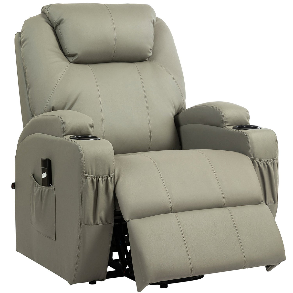 TV armchair with stand-up aid, electric reclining armchair with reclining function, TV armchair with cup holder, remote control, imitation leather
