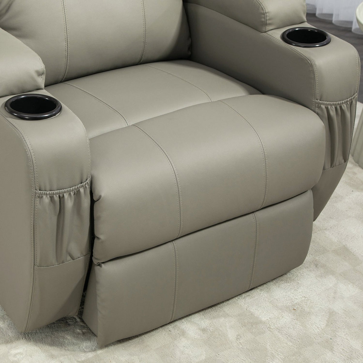 TV armchair with stand-up aid, electric reclining armchair with reclining function, TV armchair with cup holder, remote control, imitation leather
