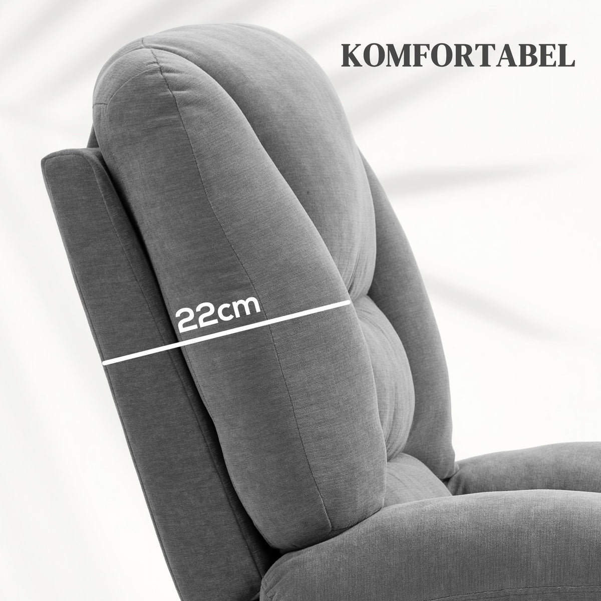 TV armchair with stand-up aid, electric reclining armchair with reclining function, heat functions, TV armchair with massage function, stand-up armchair with side pocket and remote control, dark gray