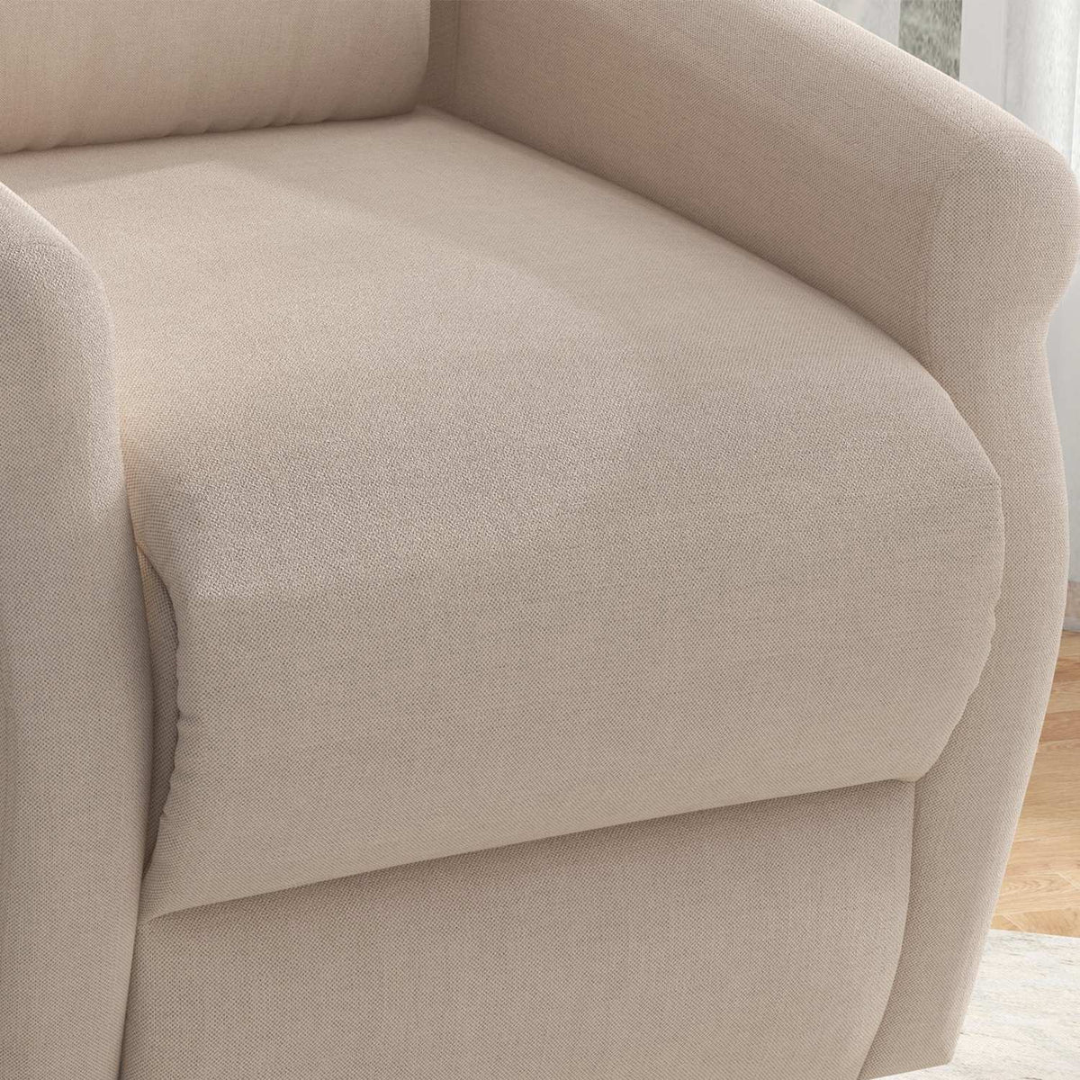 TV armchair with stand-up aid, ergonomic, freely lockable, with reclining and electric stand-up function, 72.5 x 94 x 109 cm, cream